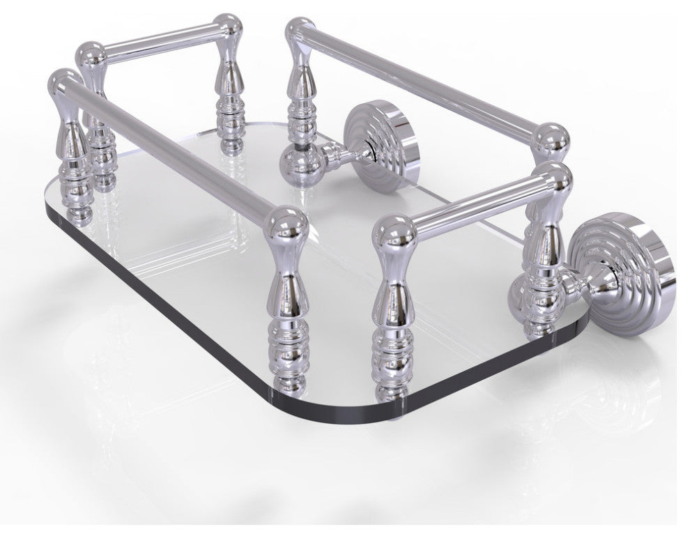 Waverly Place Wall-Mount Glass Guest Towel Tray, Polished Chrome