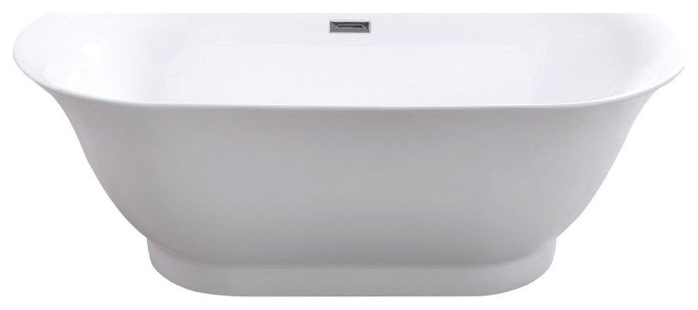 ARIEL 67" Acrylic Freestanding Bathtub Polished Chrome and Overflow Drain