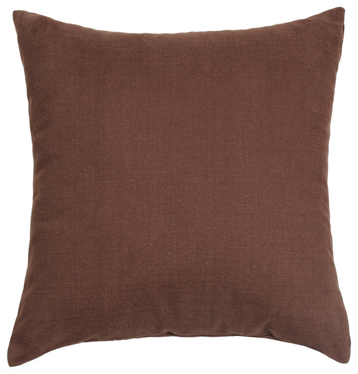 Solid Dark Brown Accent, Throw Pillow Cover, 16"x16"