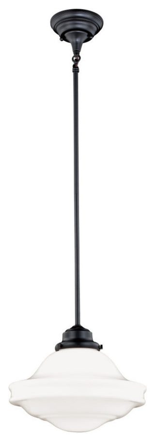 Huntley 12" Pendant Milk Glass Oil Rubbed Bronze