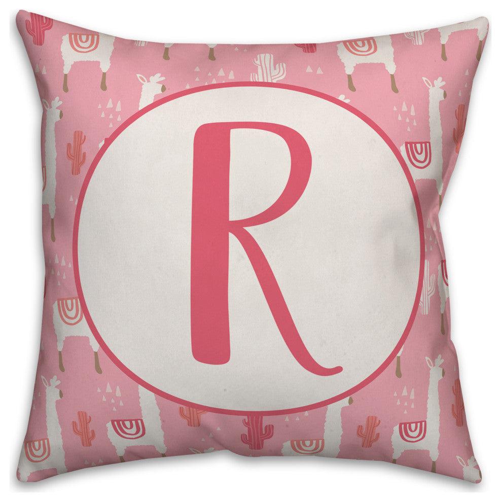 Monogram Lllama Pattern - R 16x16 Spun Poly Pillow