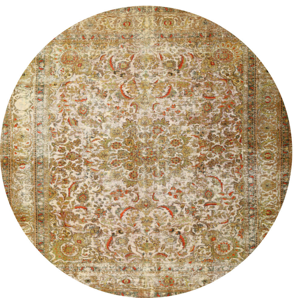 Ahgly Company Indoor Round Traditional Area Rugs, 3' Round
