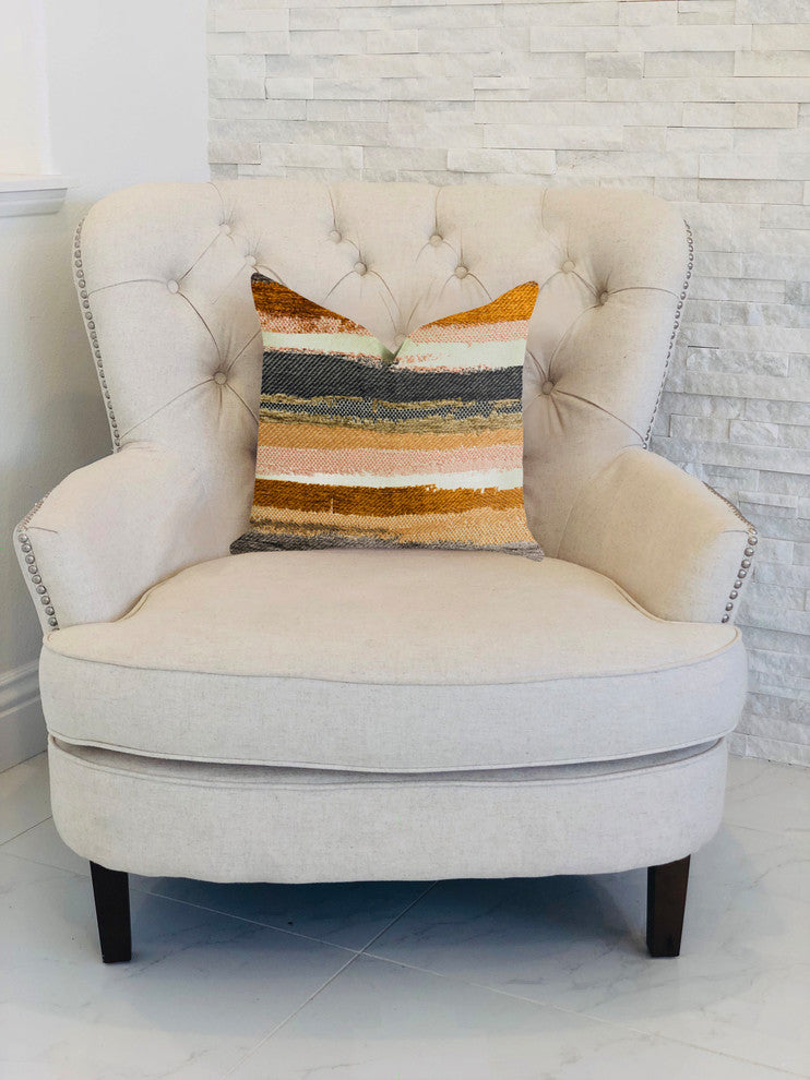 Bahia Belle Striped Luxury Throw Pillow, 16"x16"