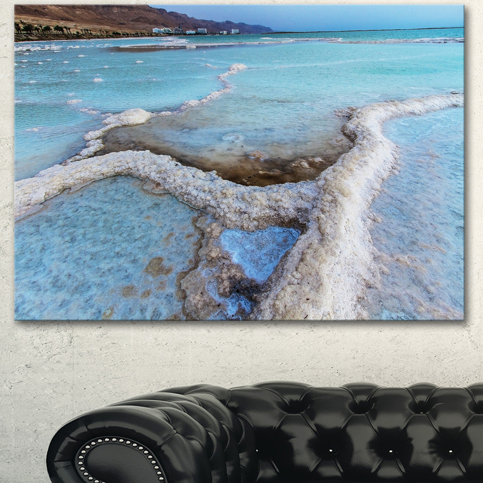 Beautiful Coast of the Dead Sea, Large Beach Canvas Wall Art, 40"x30"
