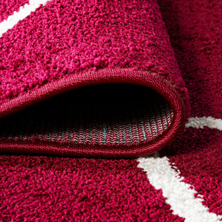 Cole Minimalist Diamond Trellis Red/White 5'x8' Area Rug