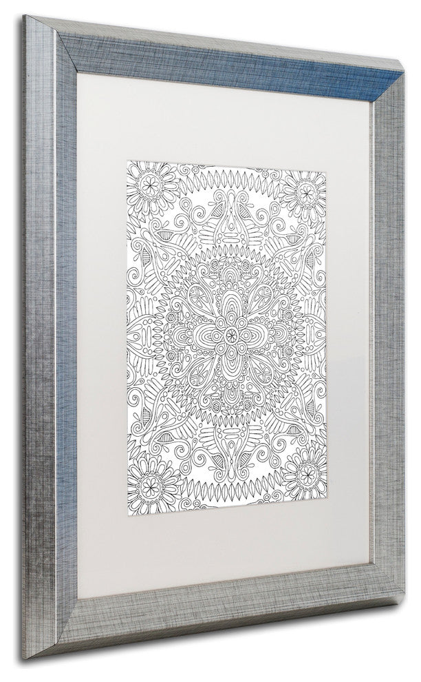 Hello Angel ''Mandala One'' Art, Silver Frame, White Mat, 20x16