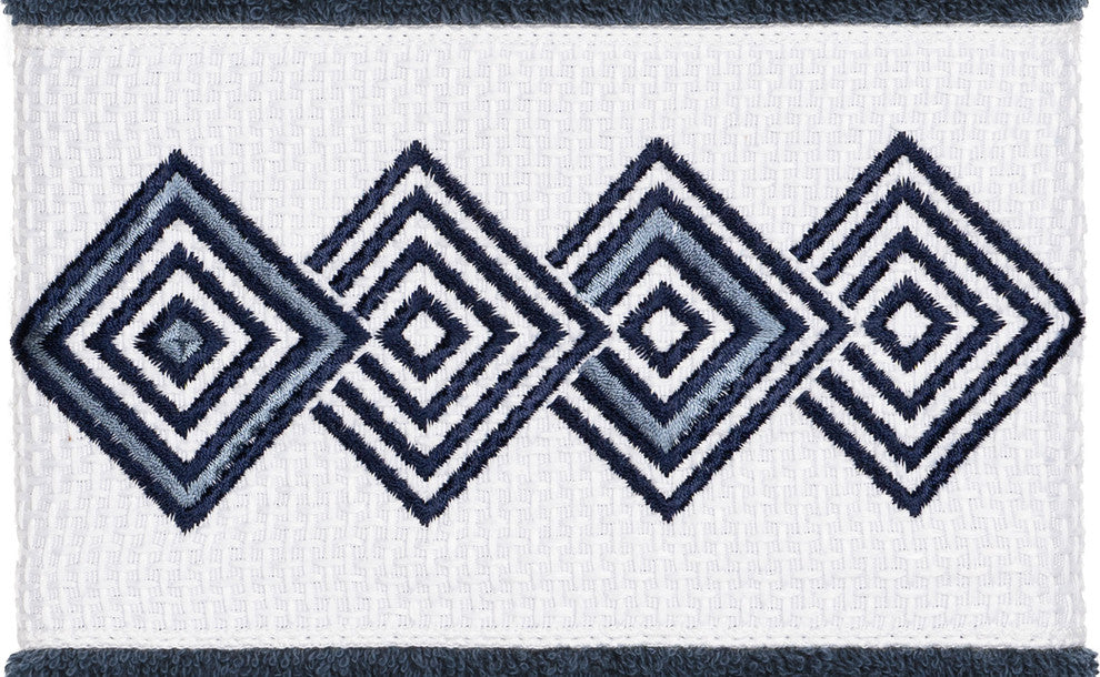 Linum Home Textiles Noah Embellished, Midnight Blue, Hand Towel, 4-Piece Set