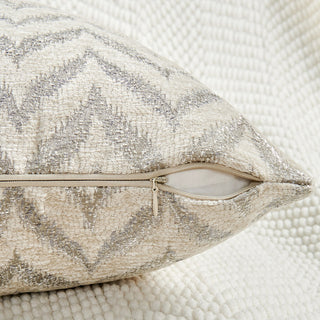 Jacquard Chenille Pillow Covers, 2-Piece Set, Silver, 20"x20"