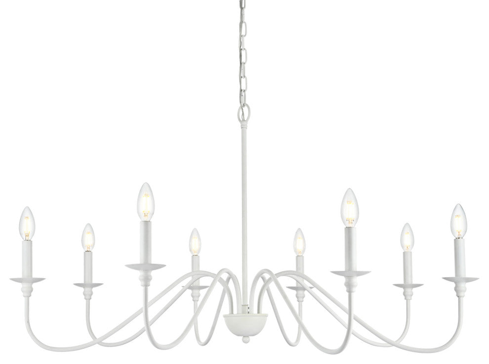 Elegant Lighting LD5006D42 Rohan 8 Light 42"W Taper Candle Style - Satin Gold