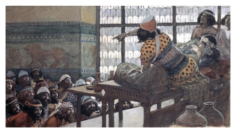 "Feast of Adoni-Bezek" Digital Paper Print by James Tissot, 32"x18"
