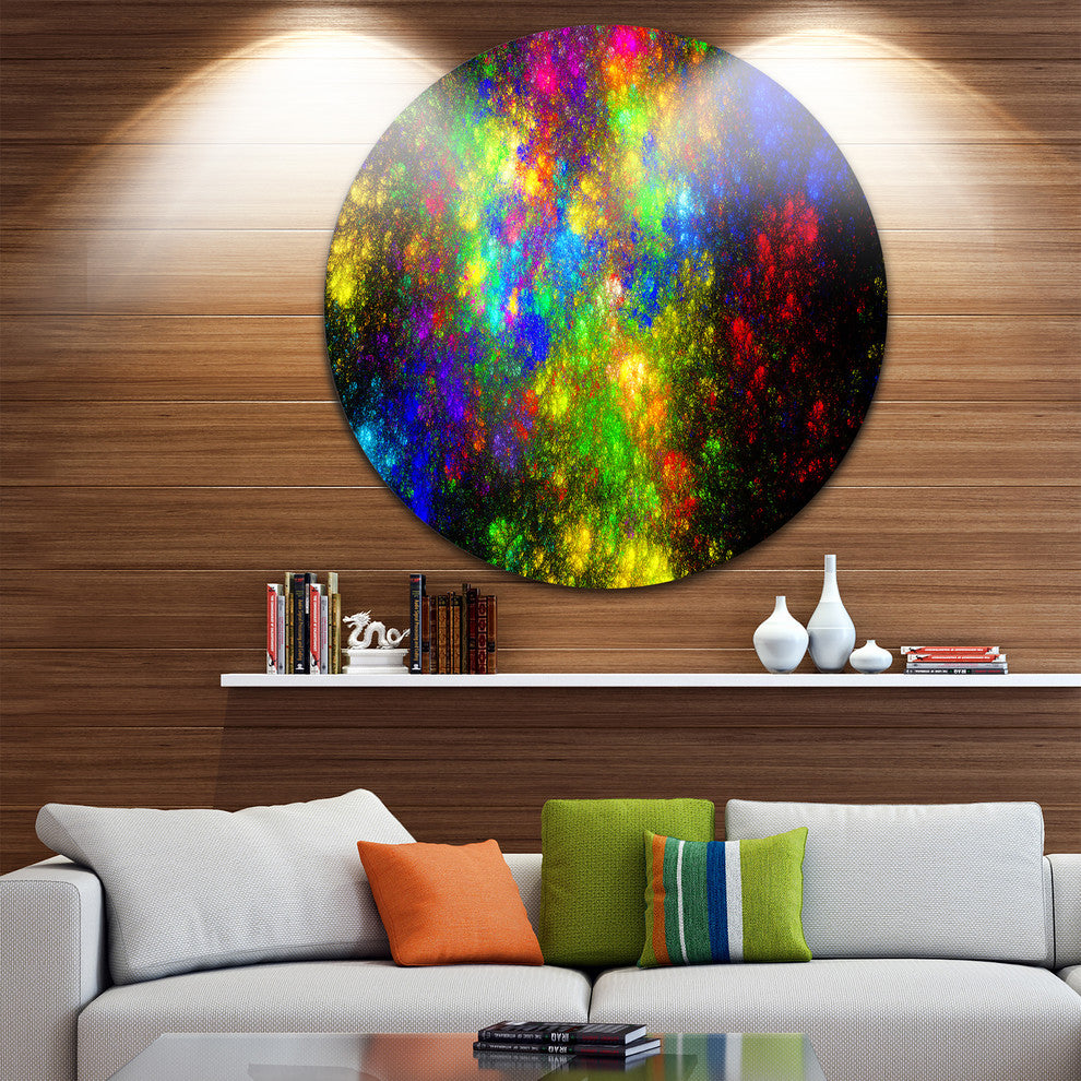 Distant Galaxies, Abstract Digital Art Round Wall Art, 23"