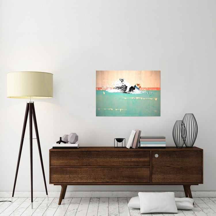"Swim on! Bronx, NYC" Stretched Canvas Giclee by Masterfunk Collective, 36x26"