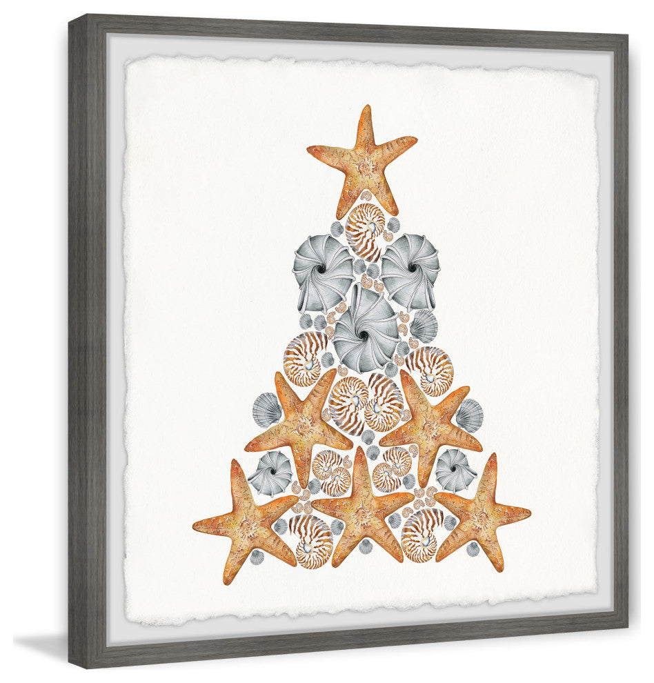 "Nautical Christmas Tree" Framed Painting Print, 24x24