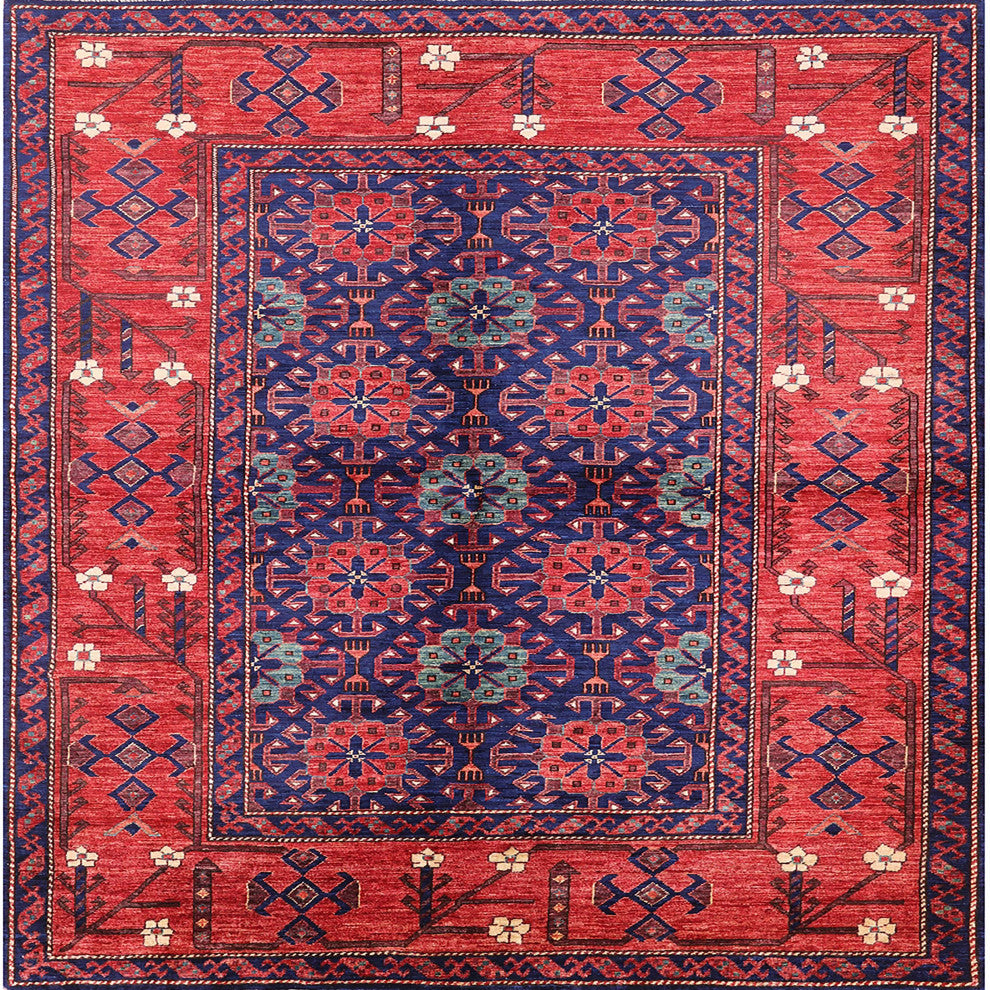 Ahgly Company Indoor Square Mid-Century Modern Area Rugs, 7' Square