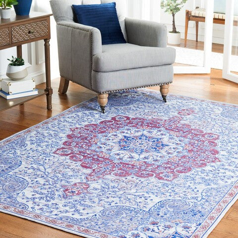 Safavieh Serapi SEP394 Rug Machine-Washable, Ivory/Red, 6'7"x9'