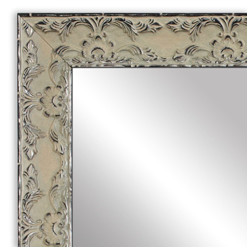 Maricopa Framed Wall Mirror, Ivory, 30"x40"