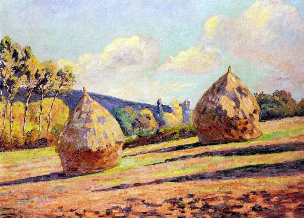 Armand Guillaumin Grainstacks, Gallery Wrapped Canvas Print, 18"x27"