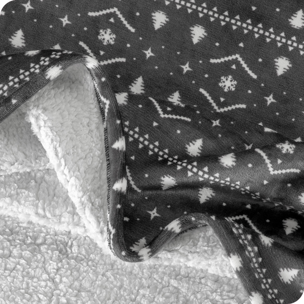 Fleece Sherpa Blanket, Alpine Graphic, Twin/Twin XL