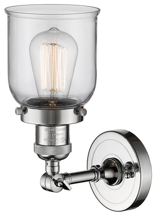 Small Bell 1-Light LED Sconce, Polished Chrome, Glass: Clear
