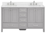 Bathroom Vanity Set, Base:Gray, 60", Without Mirror