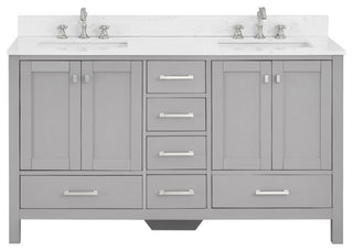Bathroom Vanity Set, Base:Gray, 60", Without Mirror