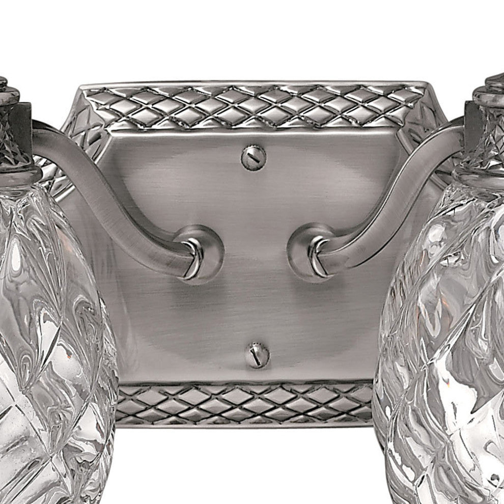 Hinkley Plantation Small Two Light Vanity, Polished Antique Nickel
