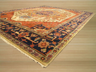 Hand-Knotted Wool Ivory Traditional Oriental Serapi Rug, 8' X 10'