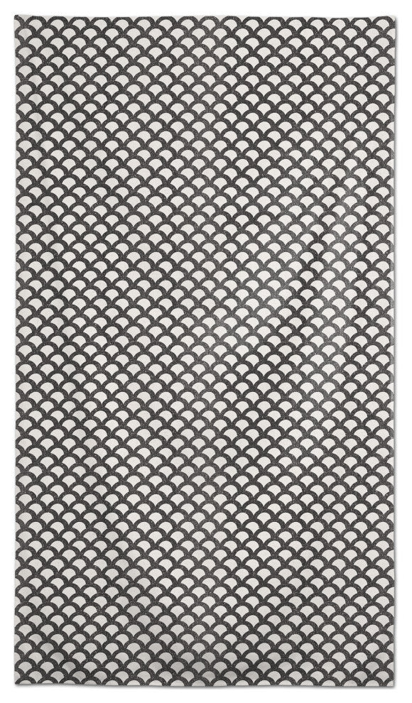 Neutral Scallop Pattern 58x102 Tablecloth