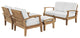 Modway Marina 6-Piece outdoor Patio Teak Sofa Set, Natural White