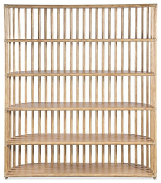 Retreat Slatted Wood Framed Bookcase in Beige by Hooker Furniture