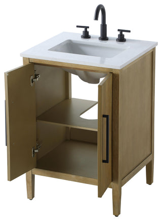 Home Living 24" Single Bathroom Vanity, Linen Oak