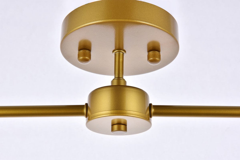 Zac 2-Light Brass Flush Mount