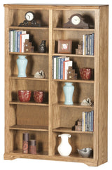 Oak Ridge, 84" Tall, Double Wide Bookcase, Yellow Oak