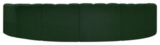 Arc Boucle Fabric Upholstered 8-Pc. Inward Curved Modular Sectional, Green
