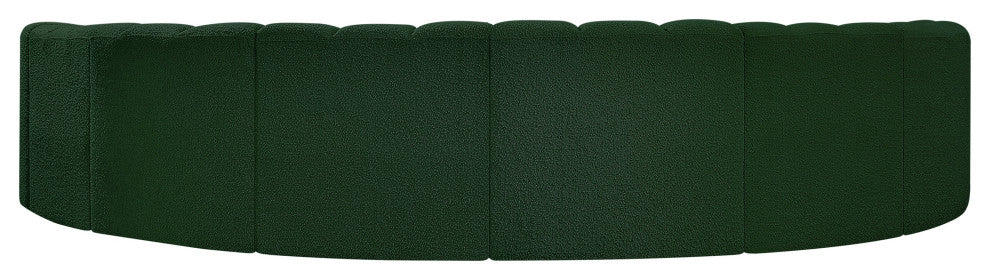 Arc Boucle Fabric Upholstered 8-Pc. Inward Curved Modular Sectional, Green