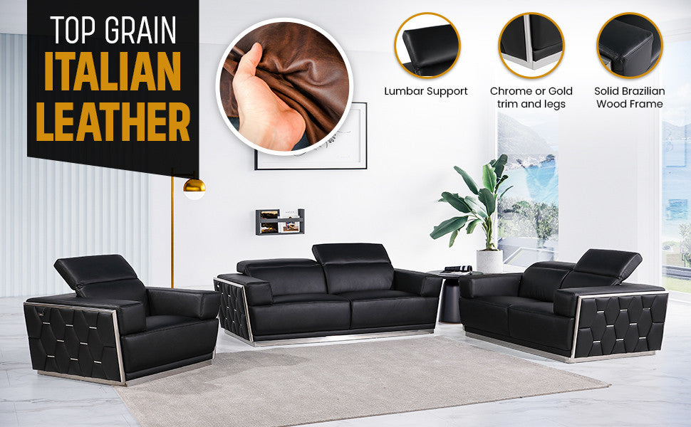 Enzo Top Grain Italian Leather  Loveseat