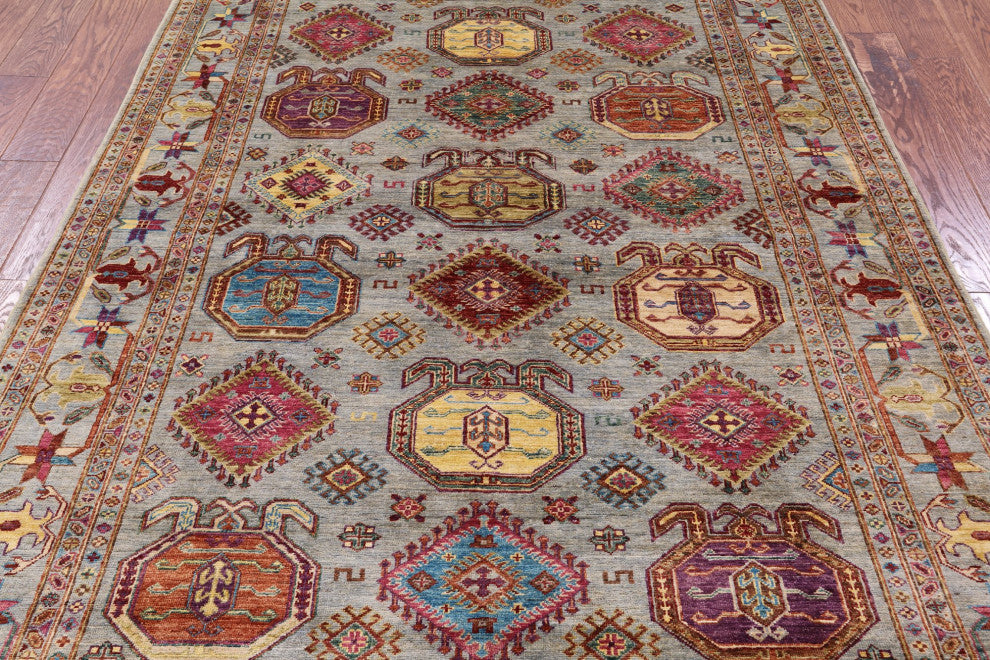 Fine Turkmen Ersari Handmade Wool Rug 5' 8" X 7' 8" - Q12216