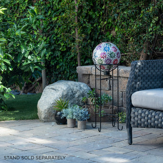 Colorful Daisy Gazing Globe with Mosaic Flower Design