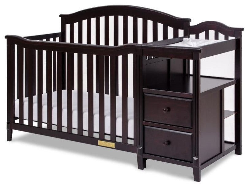 AFG Baby Furniture Kali 4-in-1 Convertible Crib w/ Toddler Guardrail Espresso