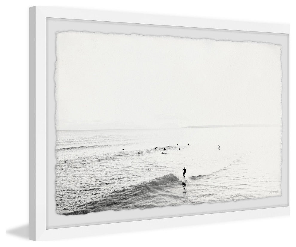 "Surfing Small Waves" Framed Painting Print, 18x12