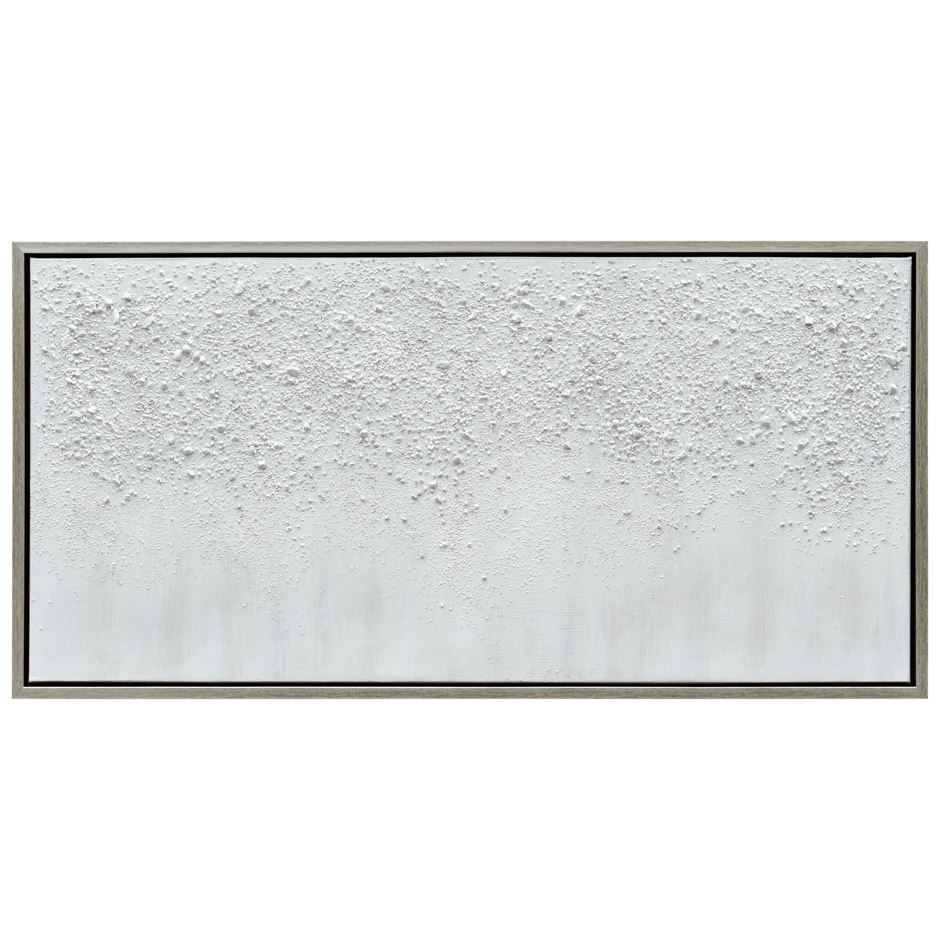 White Snow B Textured Metallic Hand Painted Wall Art Framed Canvas