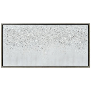 White Snow B Textured Metallic Hand Painted Wall Art Framed Canvas