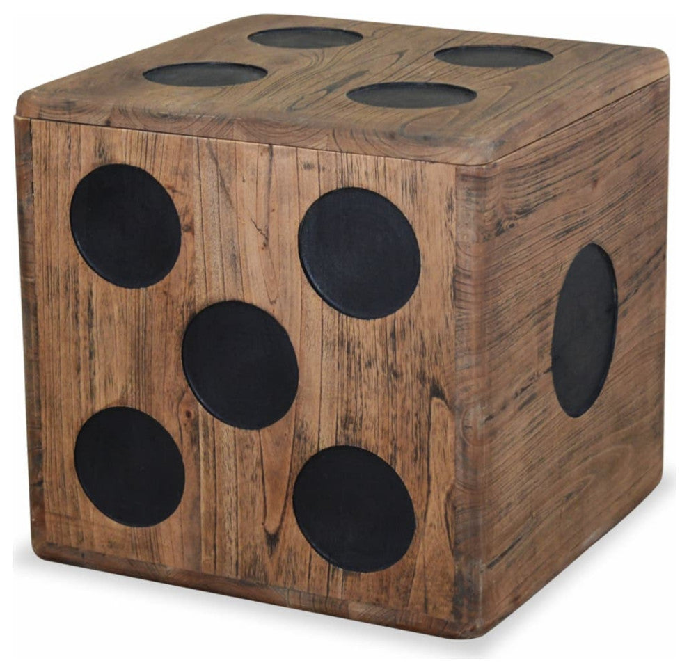 vidaXL Storage BoxMindi Wood 15.7"x15.7"x15.7" Dice Design