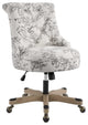 Riverbay Furniture Rolling Fabric & Wood Swivel Office Chair in Gray/Natural
