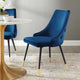 Tufted Side Dining Chair, Velvet, Blue Navy, Modern, Cafe Bistro Restaurant