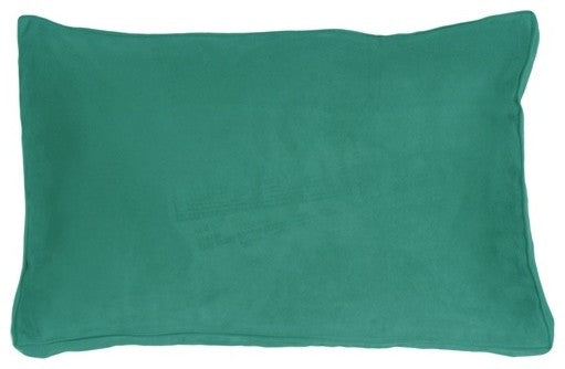 Pillow Decor Box Edge Royal Suede Turquoise Throw Pillow, 14"x22"