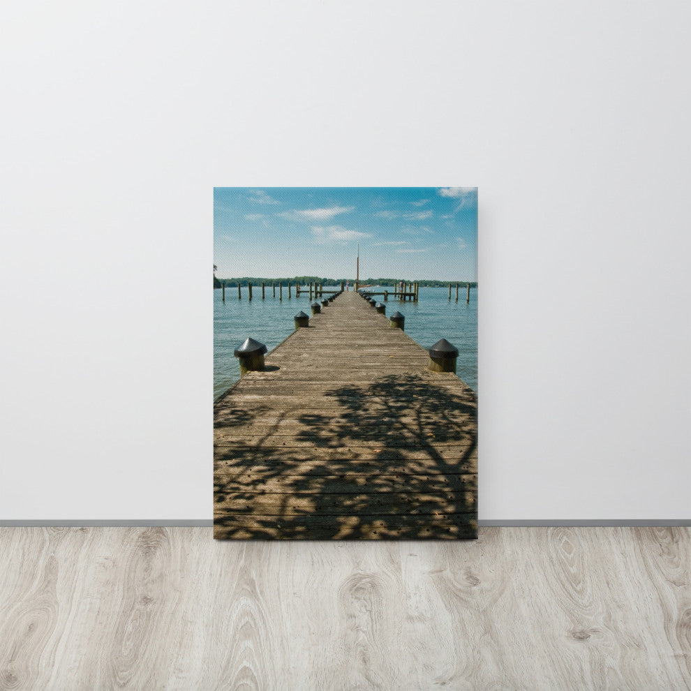 Endless Dock Rural Landscape Photograph Canvas Wall Art Print, 18" X 24"