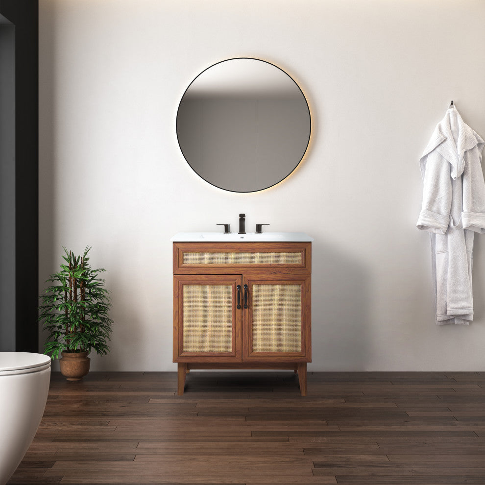 30" Modern Farmhouse 2-Shelf Bath Vanity Cabinet Only(Sink Basin not Included)