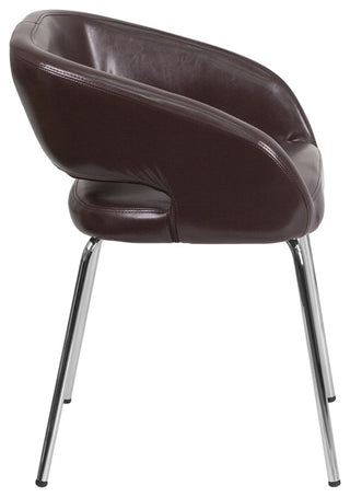 Fusion Series Contemporary Brown Leather Soft Side Chair