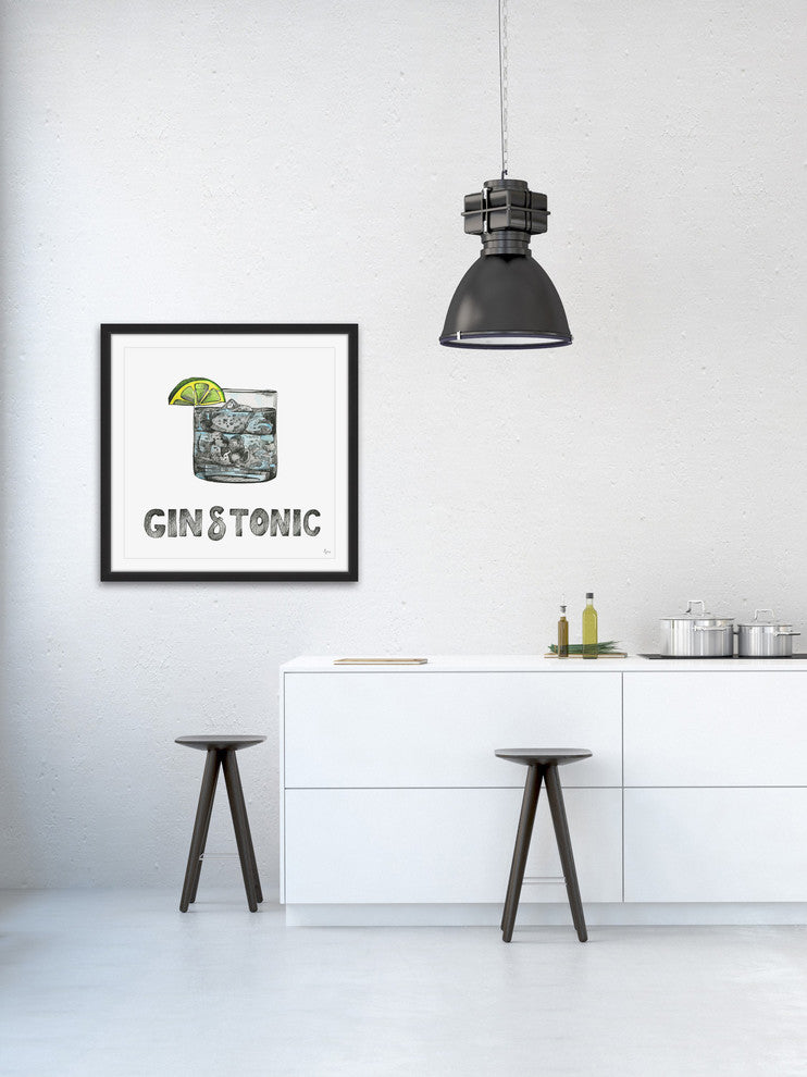 "Gin & Tonic" Framed Painting Print, 12"x12"